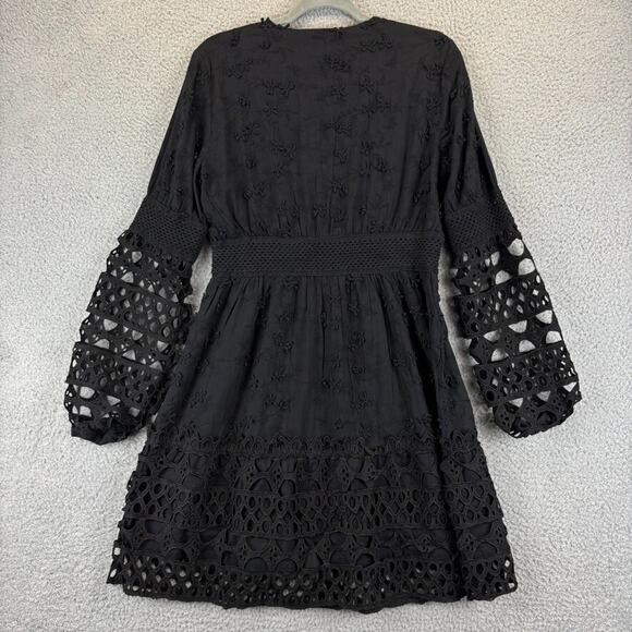 Boston Proper Dress Small Whimsigoth Boho Festival Peasant Dainty Crochet Eyelet - Picture 10 of 11
